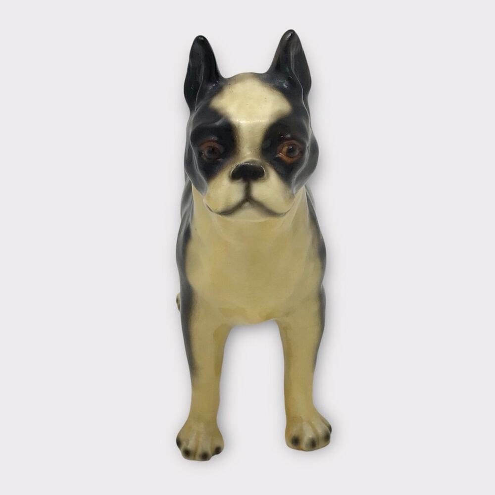 Mortens Studio Boston Terrier Dog Vintage Figurine Black & White Female - Picture 2 of 8